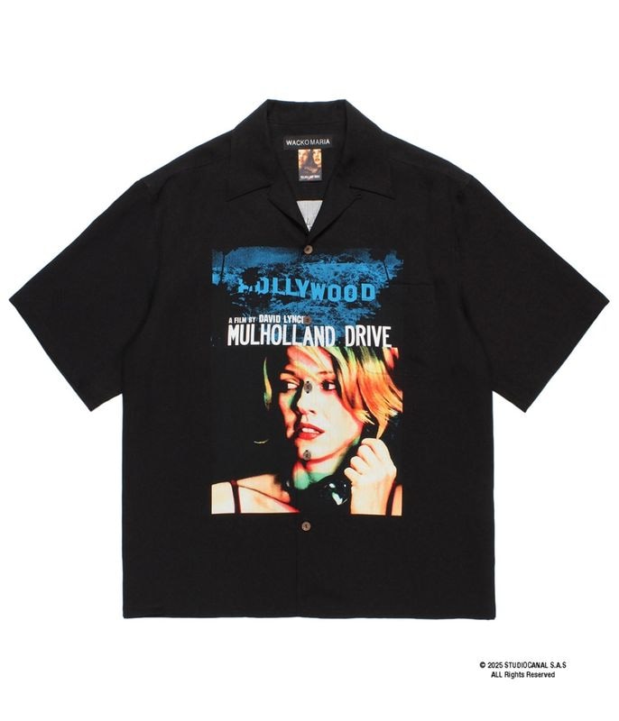 MULHOLLAND DRIVE / 50'S OPEN COLLAR SHIRT (TYPE-3)【BLACK】