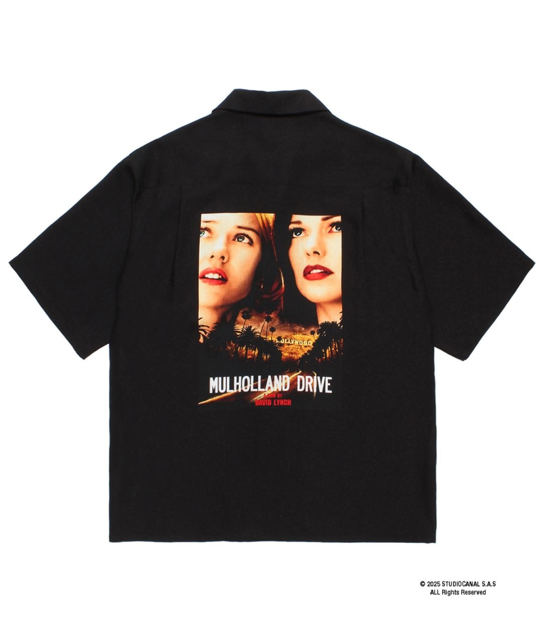 MULHOLLAND DRIVE / 50'S OPEN COLLAR SHIRT (TYPE-2)【BLACK】｜WACKO