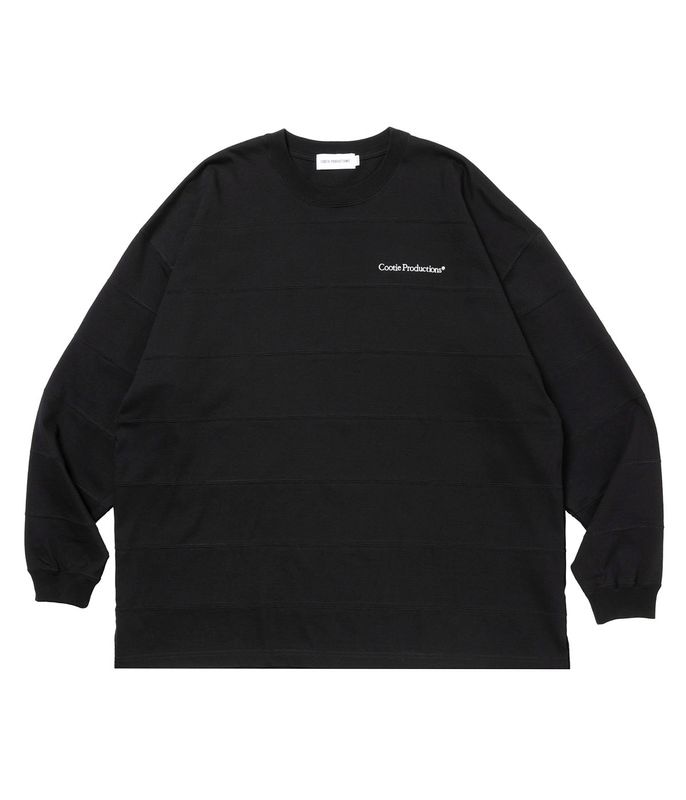 Plaited Jersey Paneling Border L/S Tee【BLACK】