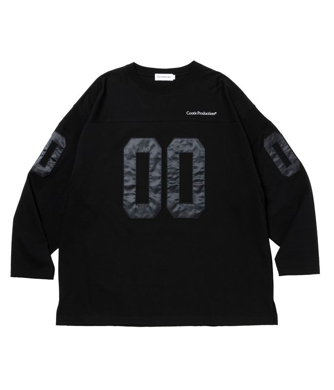 Plaited Jersey Football L/S Tee【BLACK】