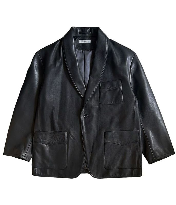 LEATHER SMOKING JACKET【BLACK】