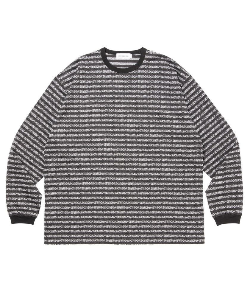 Supima Jacquard Border L/S Tee【BLACK】｜COOTIE PRODUCTIONS