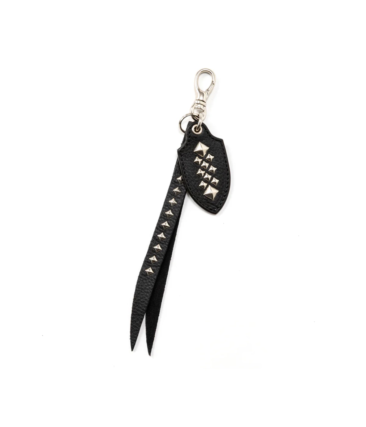 STUDS LEATHER SHORT KEY RING【BLACK】｜CALEE｜MELTING POT（正規