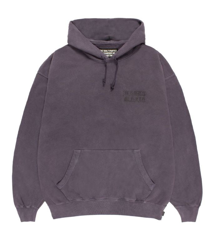 WASHED HEAVY WEIGHT HOODED SWEAT SHIRT【PURPLE】