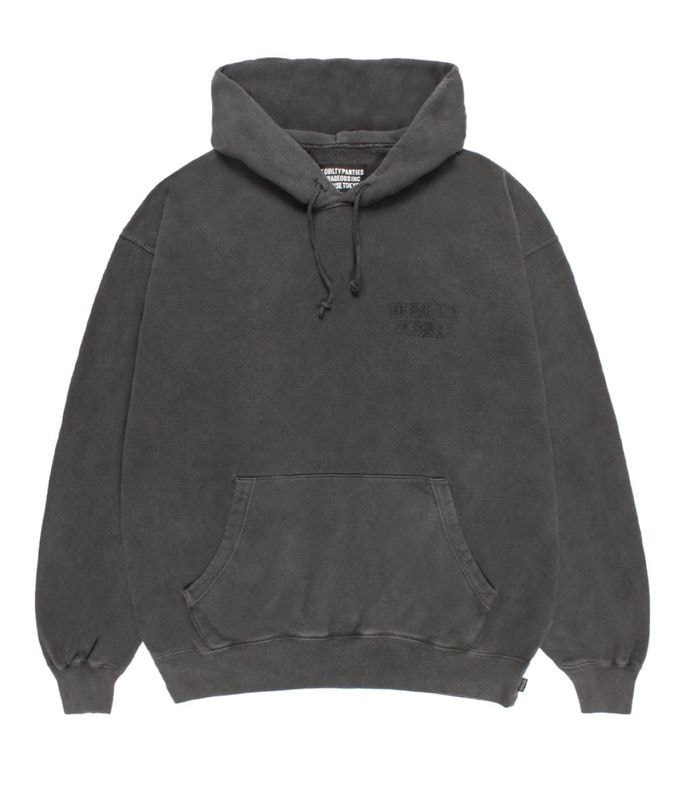 WASHED HEAVY WEIGHT HOODED SWEAT SHIRT【GRAY】