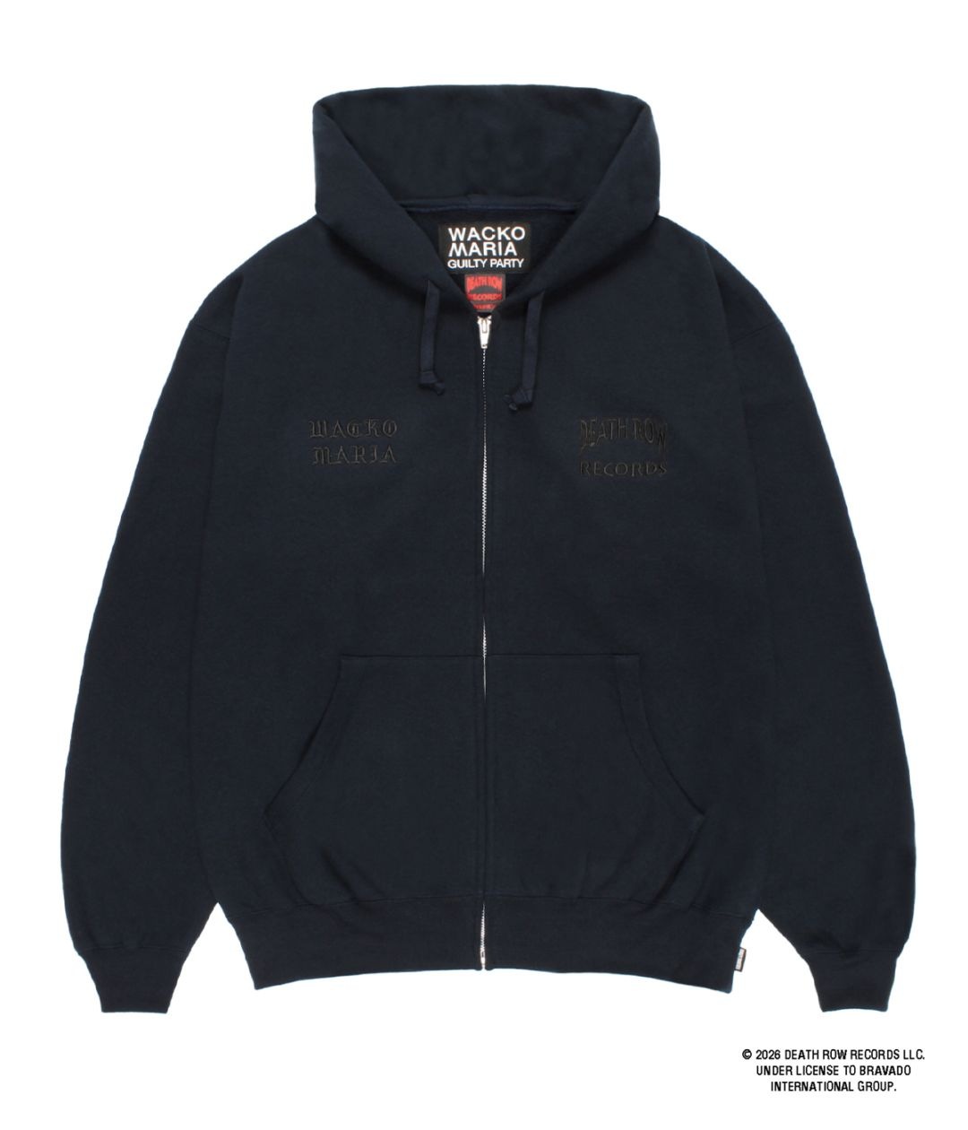 DEATH ROW RECORDS / HEAVY WEIGHT ZIP HOODED SWEAT SHIRT【NAVY
