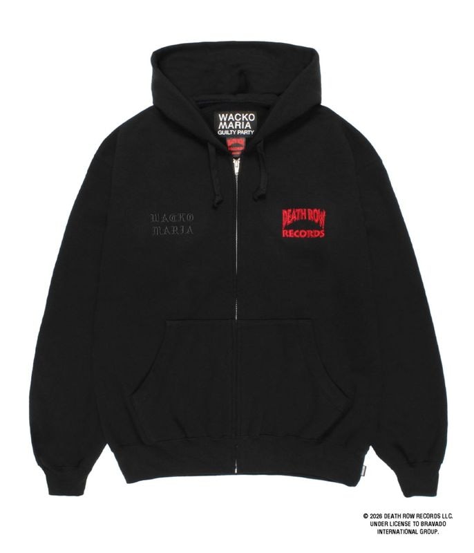 DEATH ROW RECORDS / HEAVY WEIGHT ZIP HOODED SWEAT SHIRT【BLACK】