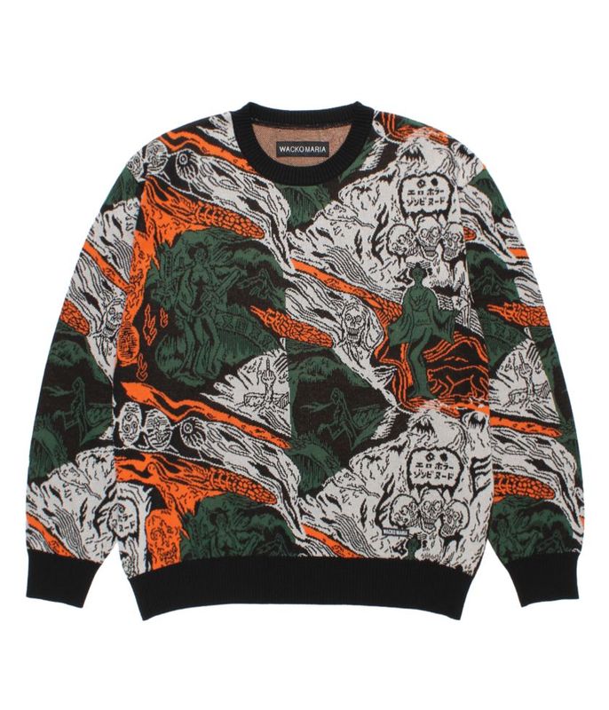 JACQUARD KNIT SWEATER【GRAY】