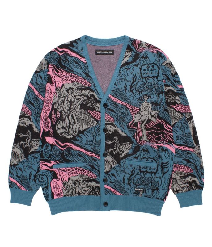 JACQUARD KNIT CARDIGAN【BLUE】