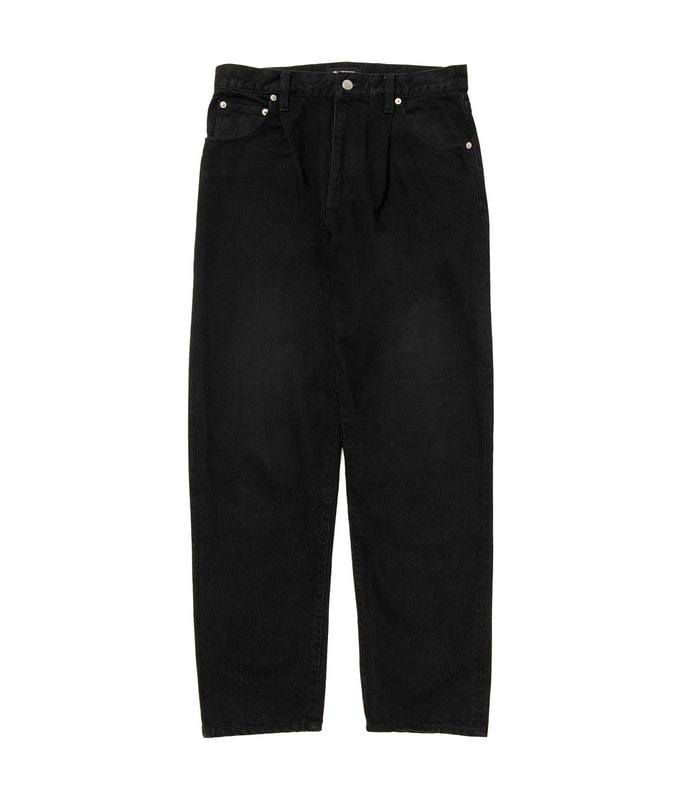 R9 TUCK DENIM PANTS【BLACK】