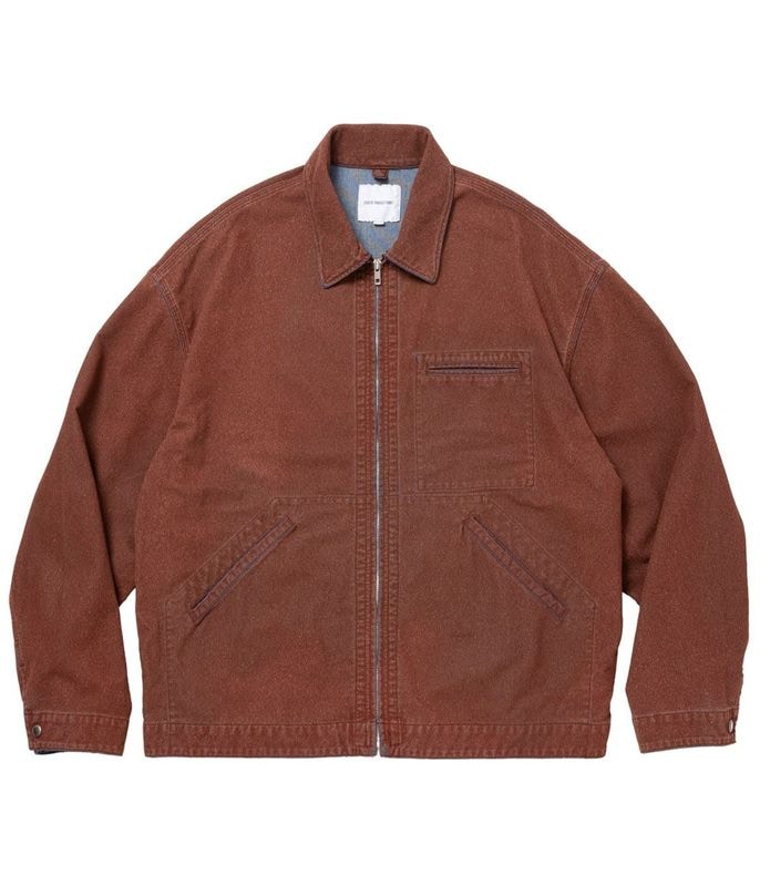 Grainy Denim Work Jacket【RED】