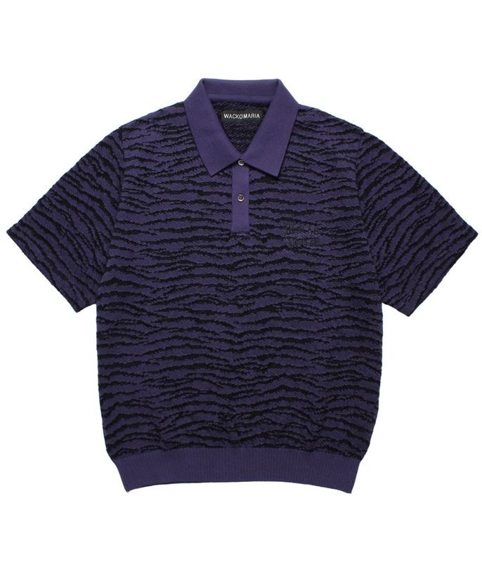 TIGER JACQUARD KNIT POLO SHIRT【PURPLE】