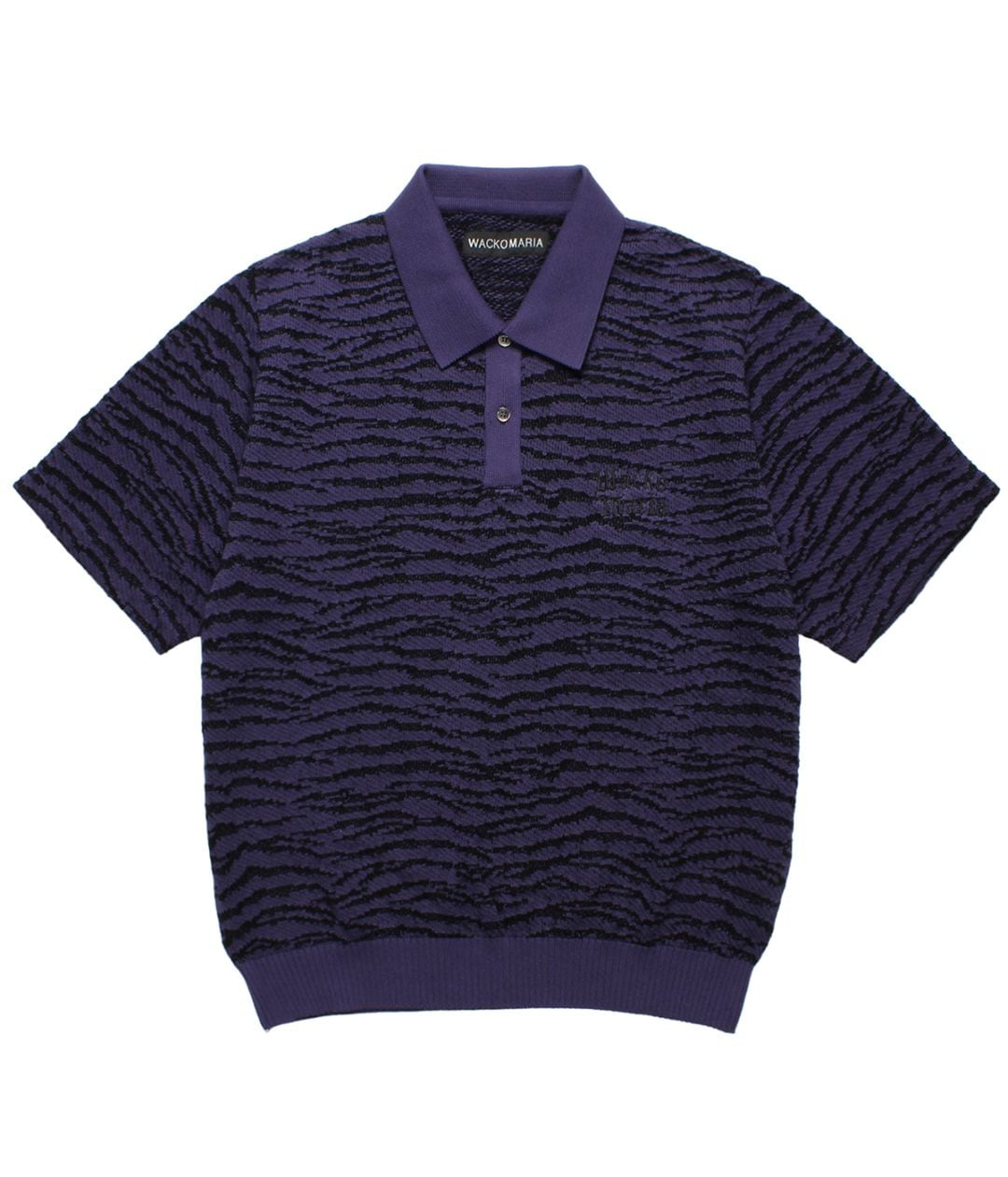 TIGER JACQUARD KNIT POLO SHIRT【PURPLE】|WACKO MARIA|MELTING POT TIGER JACQUARD KNIT POLO SHIRT【PURPLE】|WACKO MARIA|MELTING POT