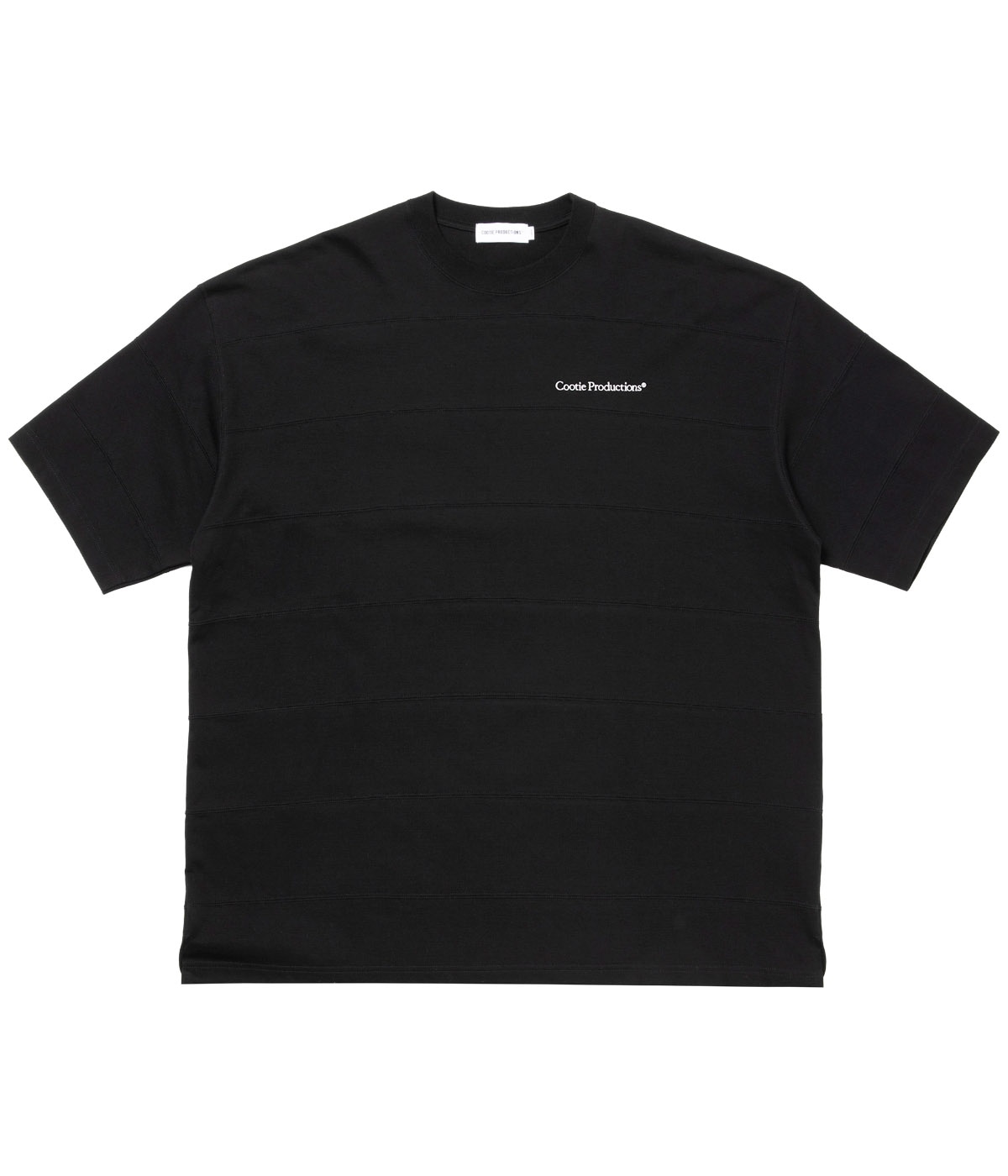 Plaited Jersey Paneling Border S/S Tee【BLACK】