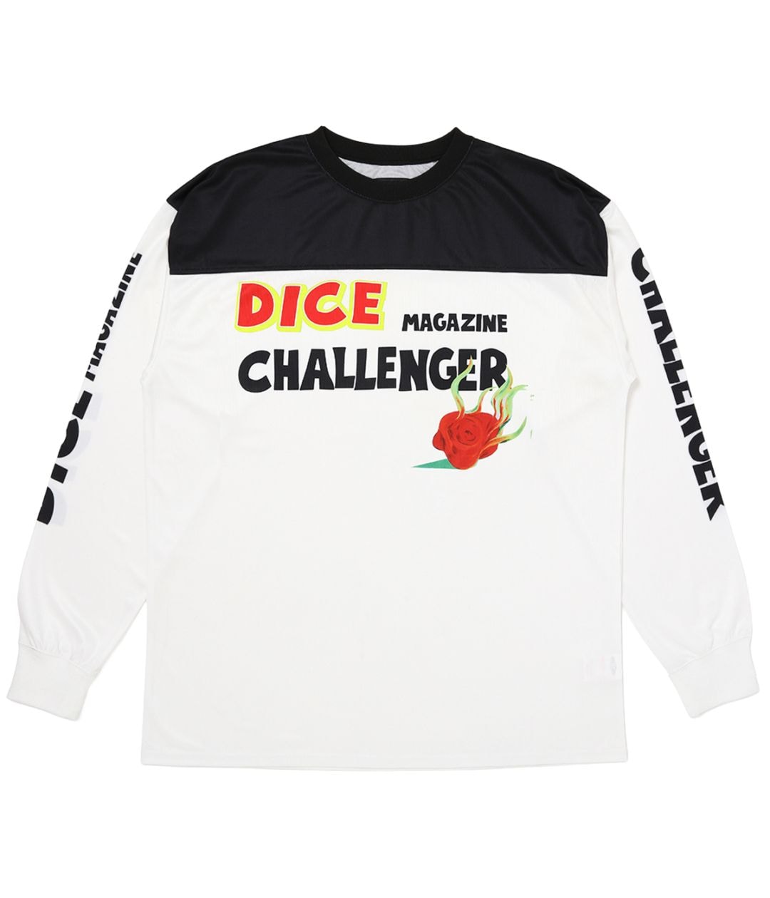 L/S DRY DICE TEE【WHITE-BLACK】