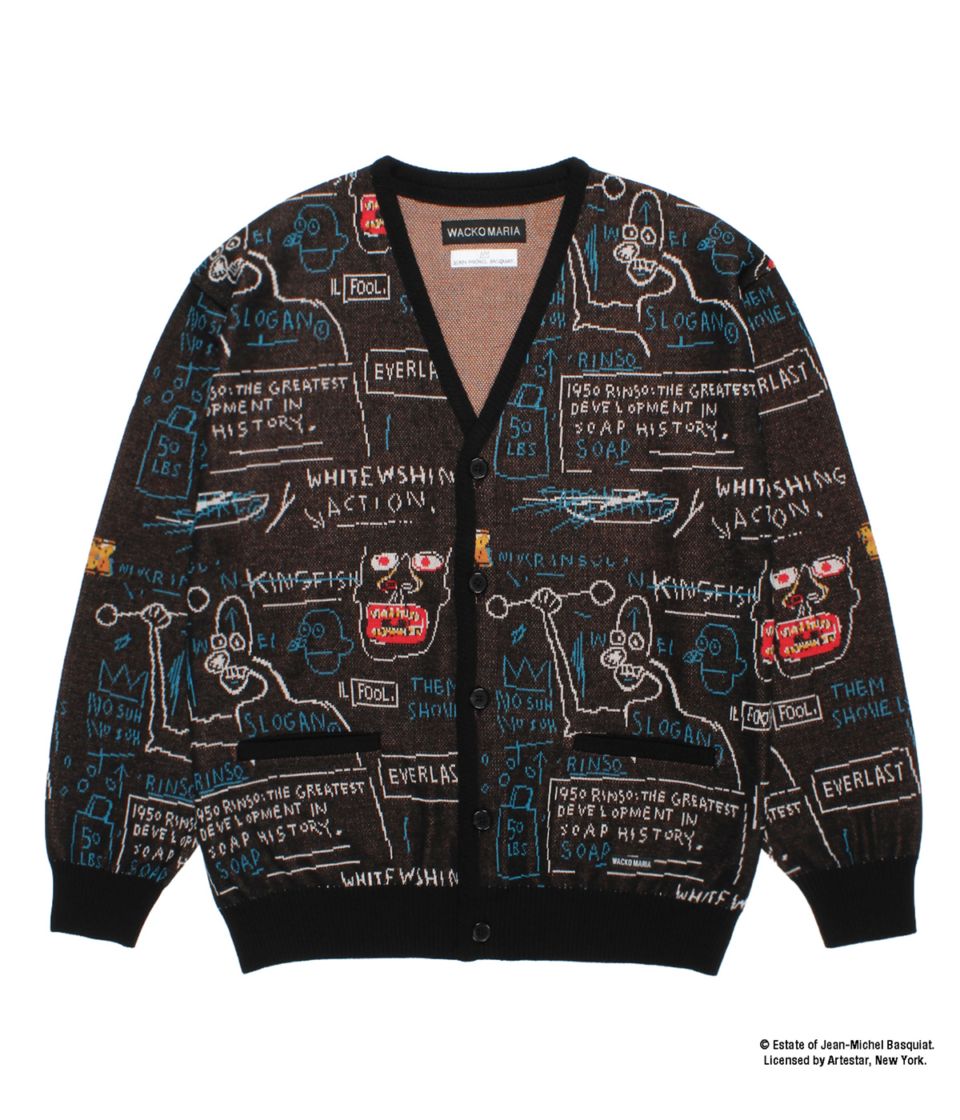 JEAN-MICHEL BASQUIAT / JACQUARD KNIT CARDIGAN (TYPE-1)【ONE