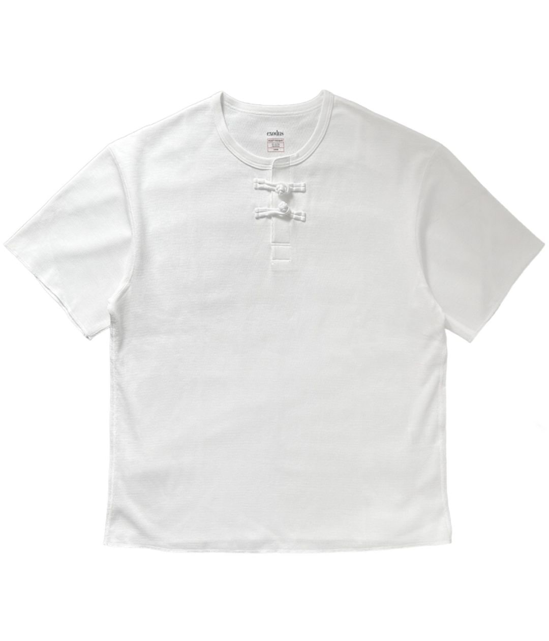 HONEYCOMB ORIENTAL S/S HENRY NECK【WHITE】