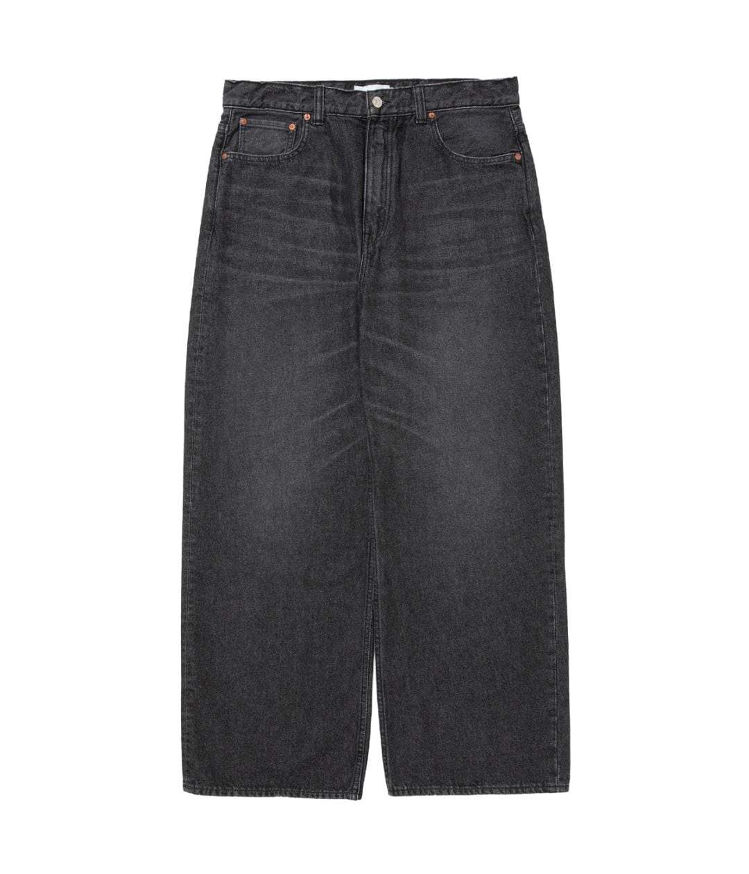 12.5oz Denim 5 Pocket Square Leg Pants【BLACK AGING FADE】