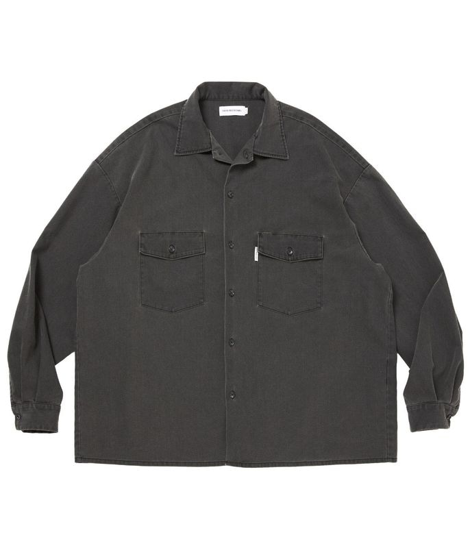 Pigment Coating T/R Twill L/S Work Shirt【DUSTY BLACK】