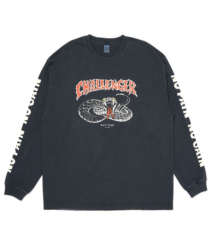 L/S PIGMENT SNAKE TEE【PEPPER BLACK】