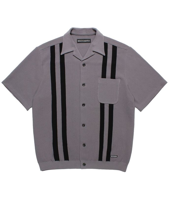 KNIT OPEN COLLAR SHIRT (TYPE-1)【GRAY】