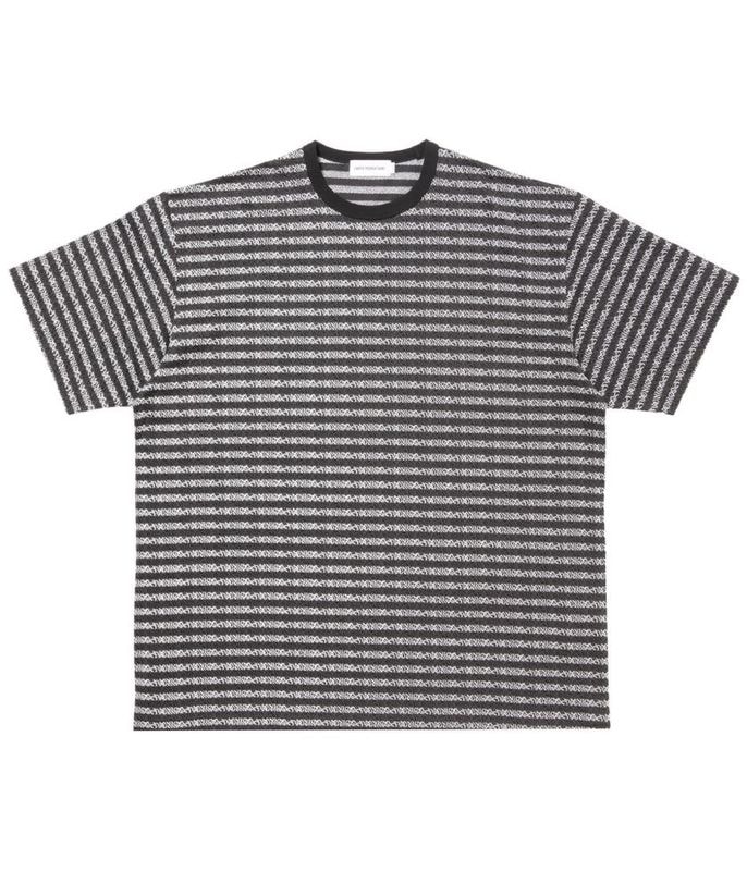 Supima Jacquard Border S/S Tee【BLACK】