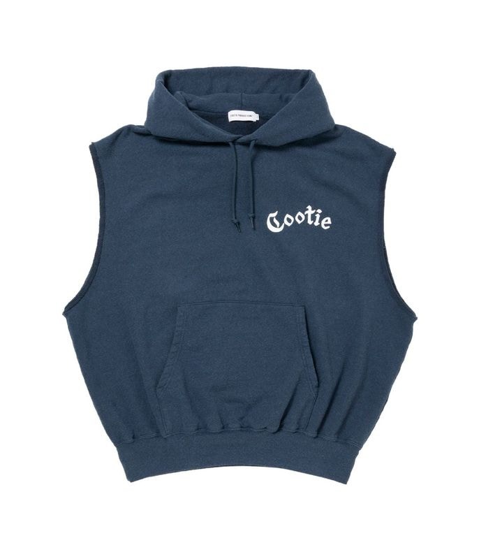 Venice Sweat Cut-Off Sleeve Hoodie【NAVY】