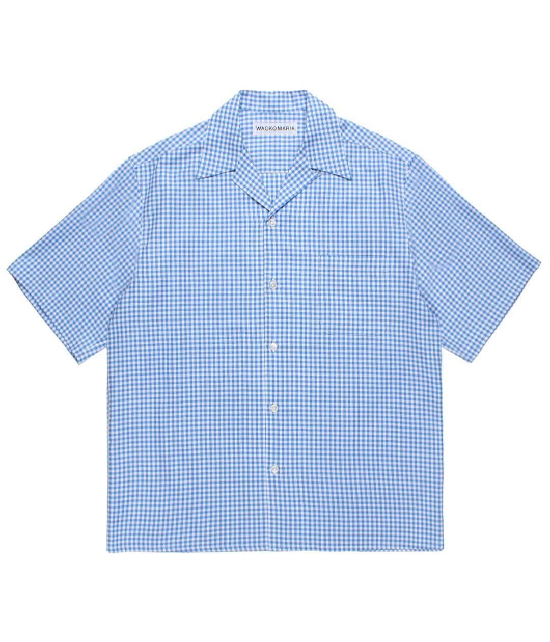 BEZ TEKSTIL / GINGHAM CHECK OPEN COLLAR SHIRT【BLUE】｜WACKO MARIA