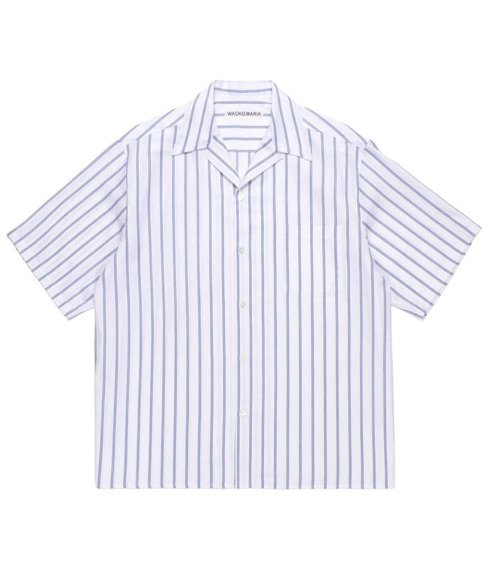 BEZ TEKSTIL / STRIPED OPEN COLLAR SHIRT (TYPE-2)【BLUE】