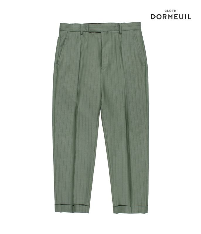 DORMEUIL / PLEATED TROUSERS (TYPE-1)【L-GREEN】