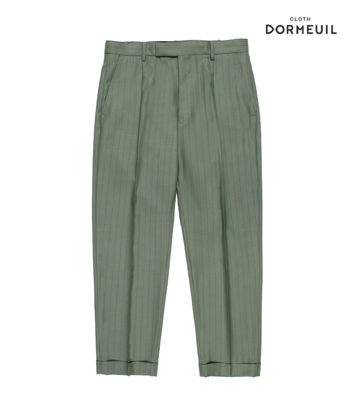 【WACKO MARIA】DORMEUIL TROUSER TYPE1 サイズL DORMEUIL / PLEATED TROUSERS (TYPE-1)【L-GREEN】｜WACKO MARIA