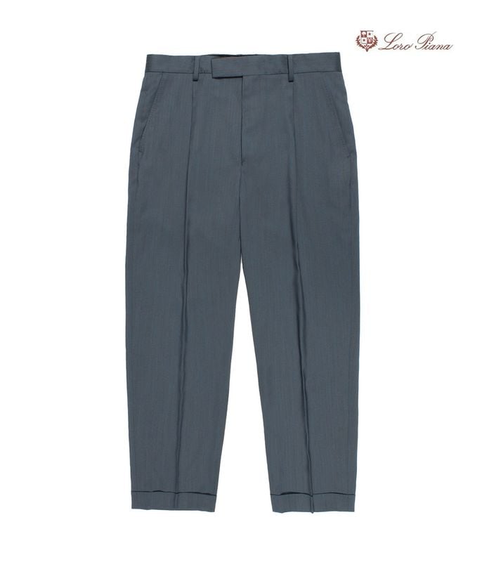 LORO PIANA / PLEATED TROUSERS (TYPE-1)【L-BLUE】