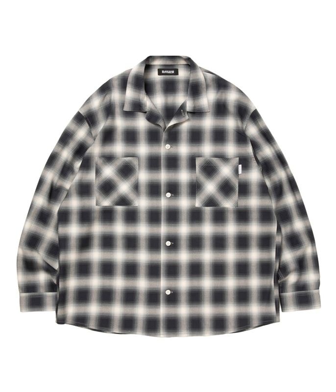 R9 OMBRE CHECK SHIRT【BLACK】