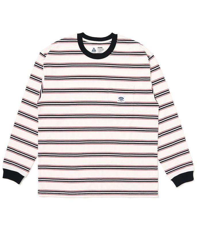 L/S AUTHENTIC BORDER TEE【WHITE】