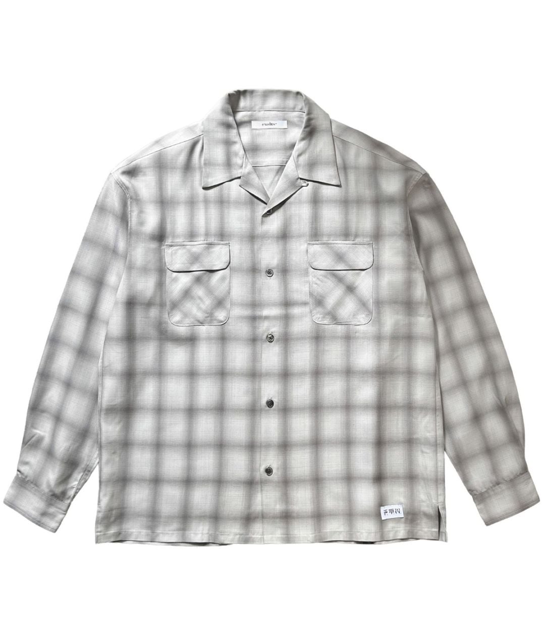 RAYON OMBRE CHECK L/S SHIRT【WHITE】
