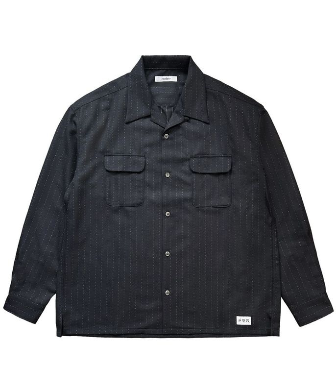 WOOL GLITTER STRIPE L/S SHIRT【BLACK×GOLD】