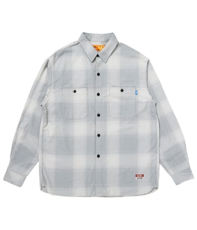 L/S SHADOW CHECK SHIRT【GRAY】