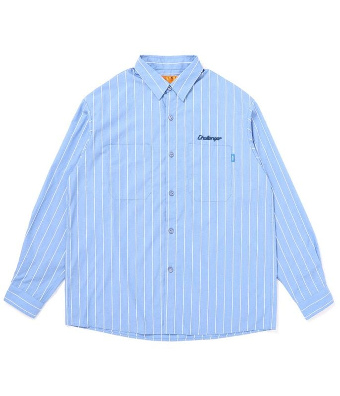 L/S STRIPE MECHANIC SHIRT【LT BLUE】