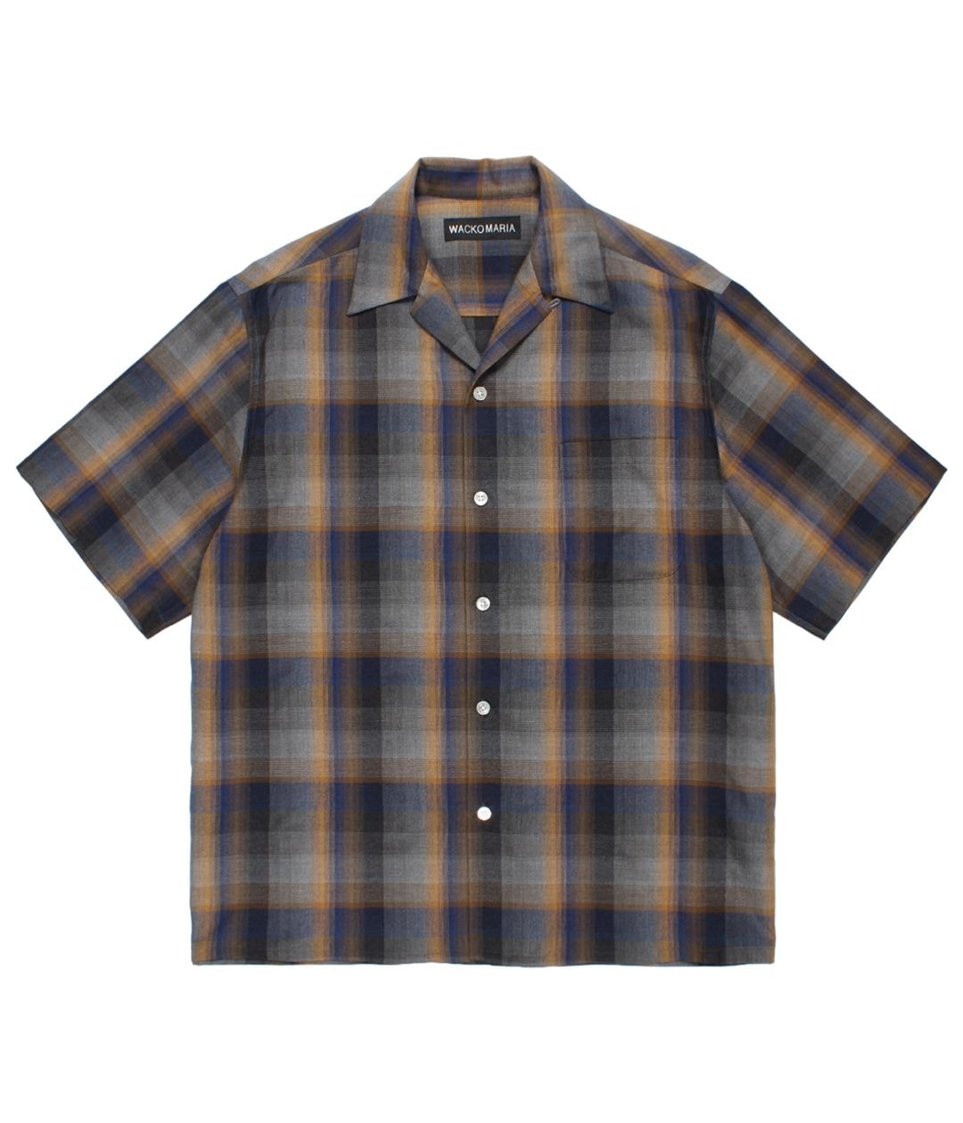 トップス wackomaria OMBRE CHECK OPEN COLLAR SHIRT OMBRE CHECK OPEN COLLAR SHIRT (TYPE-1)【BLUE】｜WACKO MARIA