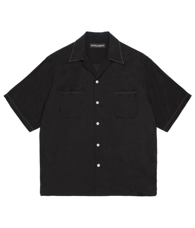 50'S OPEN COLLAR SHIRT (TYPE-3)【BLACK】