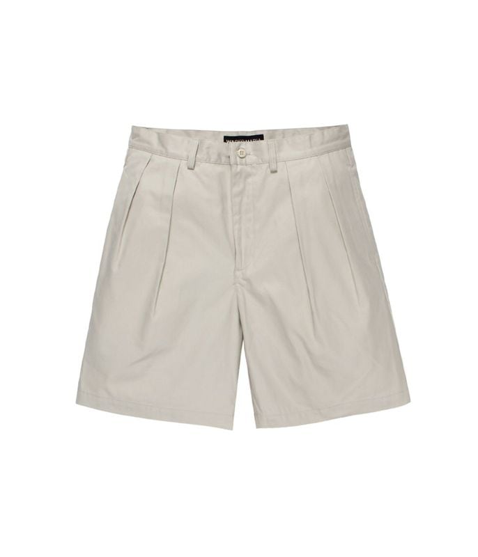 DOUBLE PLEATED CHINO SHORT TROUSERS【BEIGE】