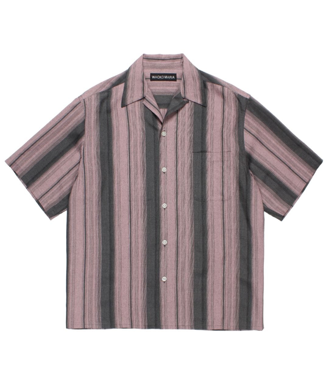 OMBRE STRIPED OPEN COLLAR SHIRT【PINK】