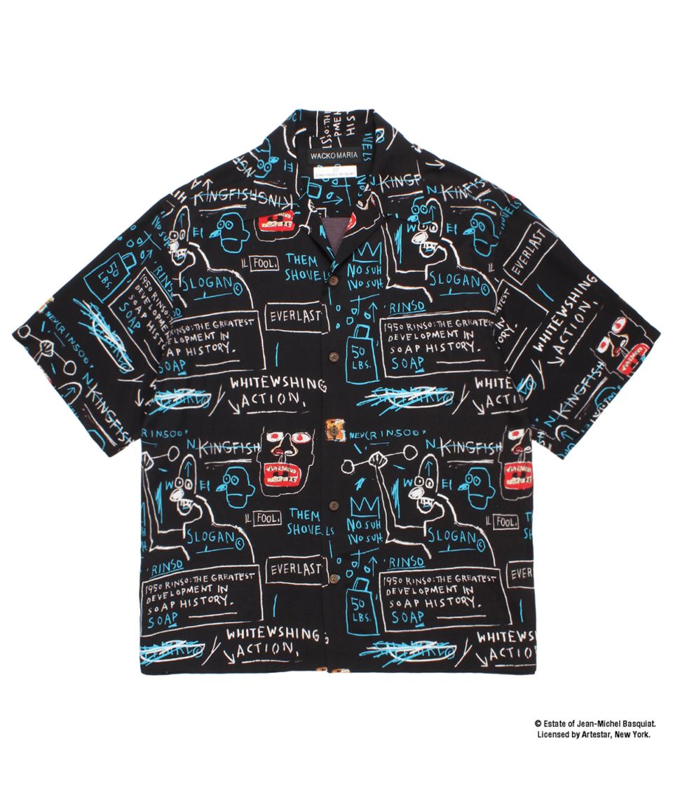 【Lサイズ】BASQUIATコラボ‼️ WAKO MARIA フーディ　ブラック WACKO MARIA (ワコマリア) JEAN-MICHEL BASQUIAT / PULLOVER HOODED