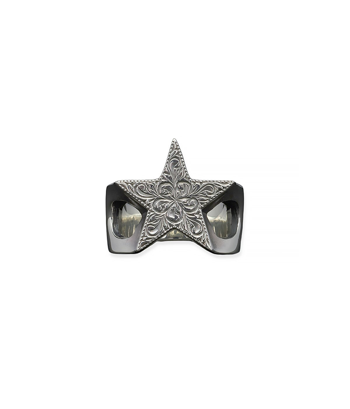 Engraved Star Ring【SILVER950】