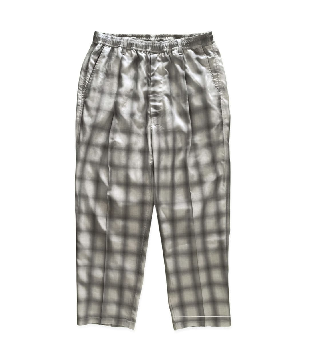 RAYON OMBRE CHECK EASY PANTS【WHITE】