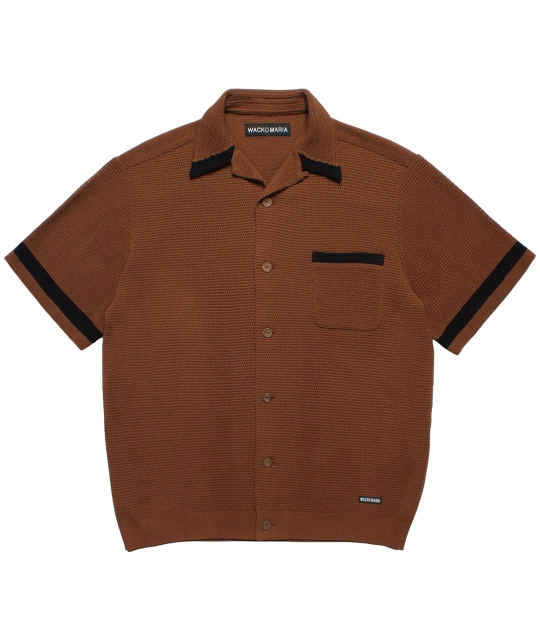 KNIT OPEN COLLAR SHIRT (TYPE-2)【BROWN】｜WACKO MARIA｜MELTING POT