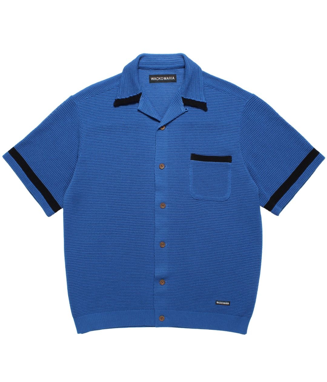 KNIT OPEN COLLAR SHIRT (TYPE-2)【BLUE】｜WACKO MARIA｜MELTING POT