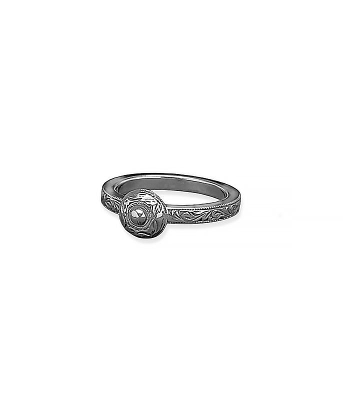 Engraved Tiny Rivet Ring【SILVER950】