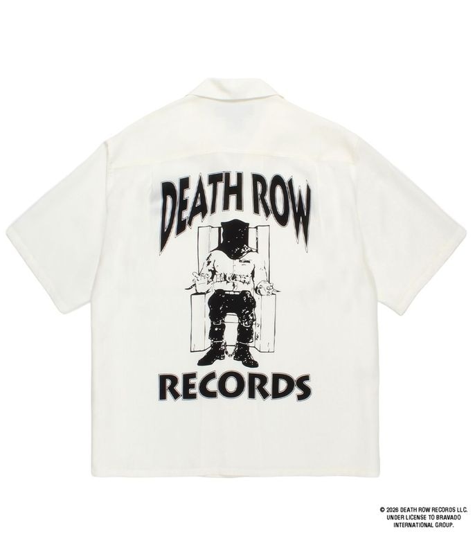 DEATH ROW RECORDS / 50'S OPEN COLLAR SHIRT【WHITE】