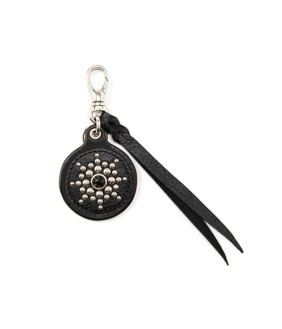 COLOR STONE STUDS LEATHER KEY RING【BLACK】｜CALEE｜MELTING POT